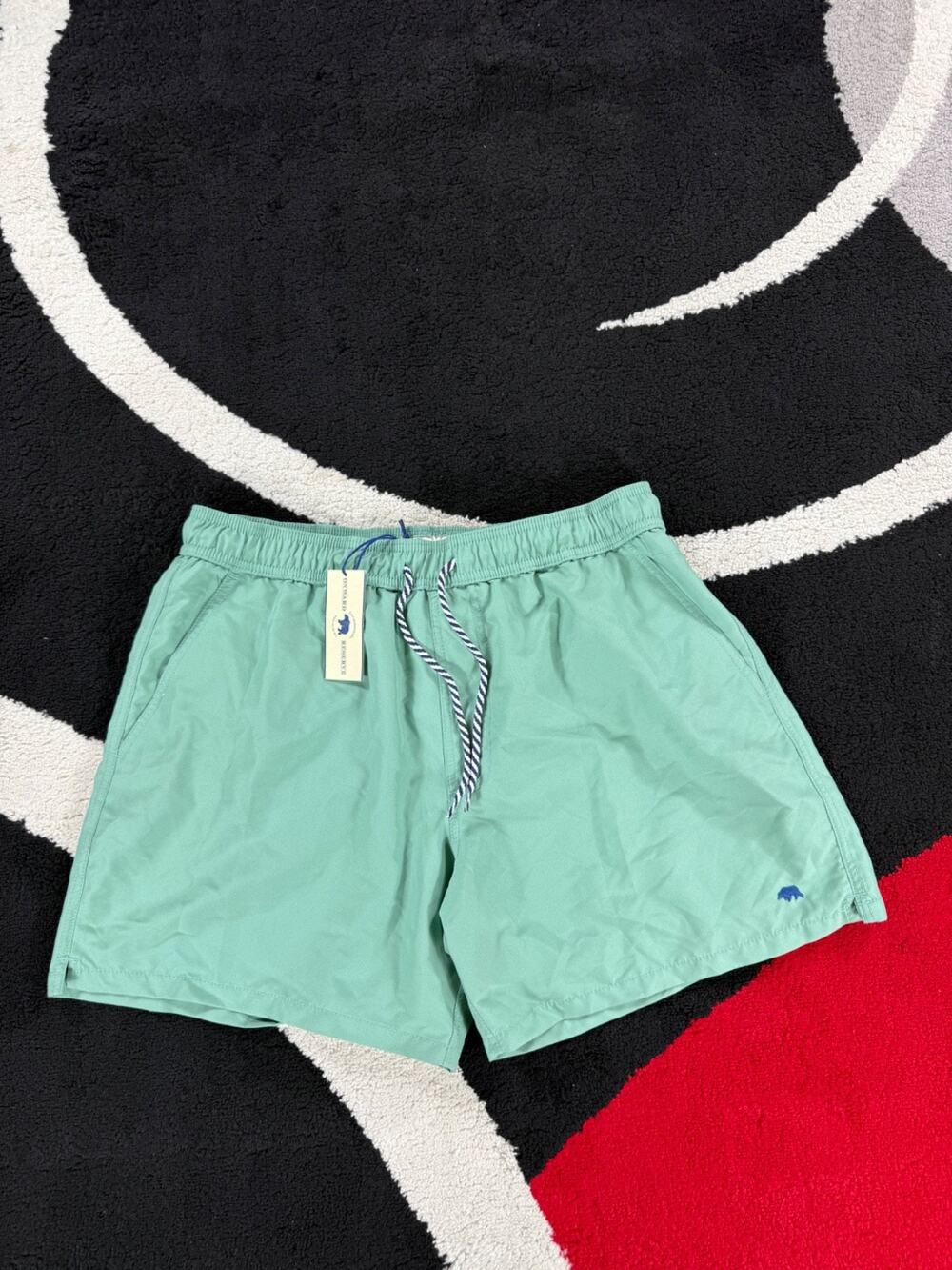 Onward Reserve Swim Trunks Mens Large Green Swimwear Lined Surf Beach Drawstring